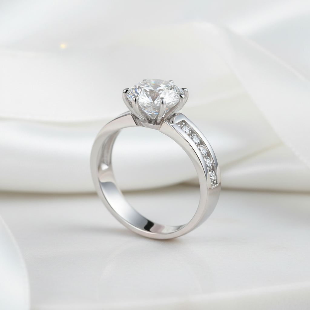 2ct Special Design Six Prong Diamond Engagement Ring-Black Diamonds New York