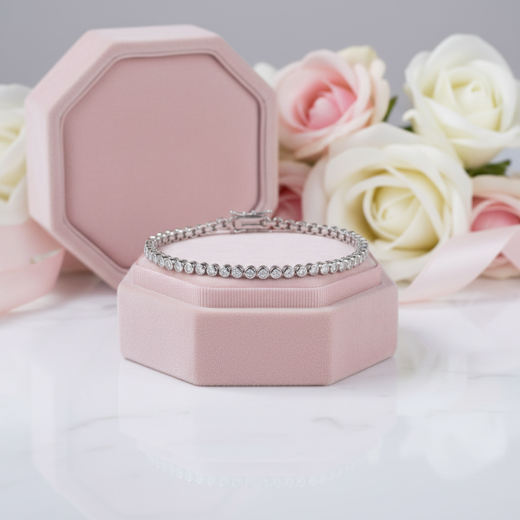 2mm Full Diamond Option Tennis Bracelet-Black Diamonds New York