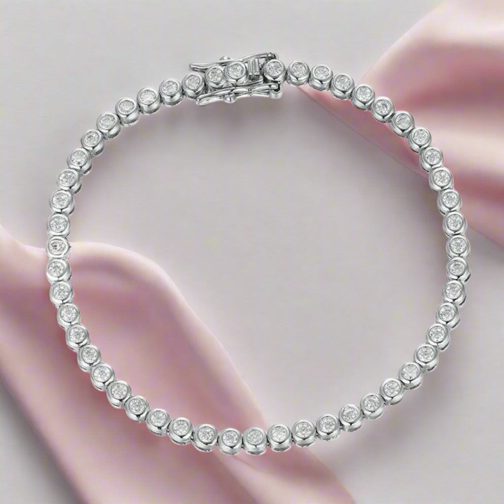 2mm Diamond Hip Hop Tennis Bracelet-Black Diamonds New York