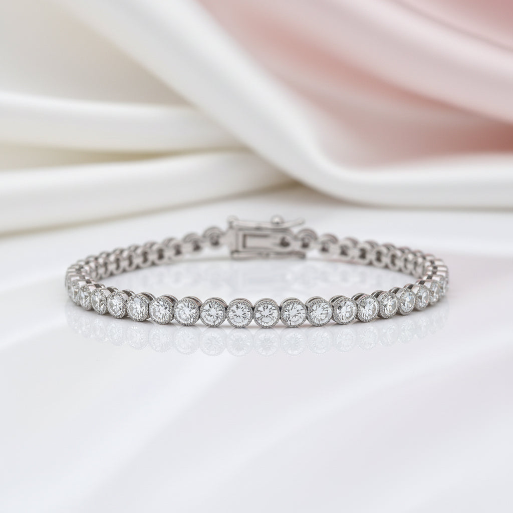 2mm Diamond Option Hip Hop Tennis Bracelet-Black Diamonds New York