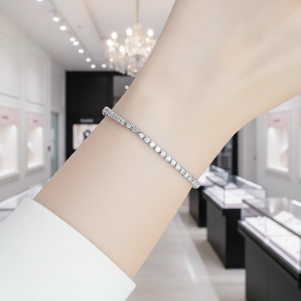 2mm Diamond Hip Hop Tennis Bracelet-Black Diamonds New York