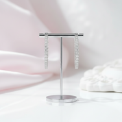 2mm Round Cut Full Diamond Hoop Earrings-Black Diamonds New York