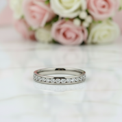 2mm Titanium Eternity Diamond Wedding Band-Black Diamonds New York