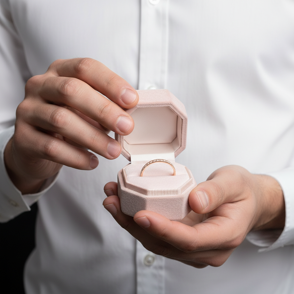 2mm Titanium Half Eternity Diamond Wedding Band-Black Diamonds New York