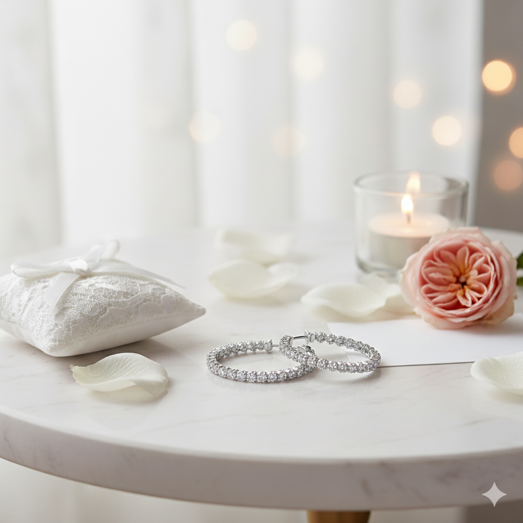 2mm Round Cut Full Diamond Hoop Earrings-Black Diamonds New York