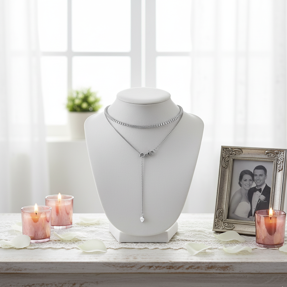 2mm Round Diamond Option Adjustable Tennis Necklace-Black Diamonds New York