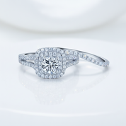 2PC Victorian Blue Diamond Option Side Stone Ring-Black Diamonds New York