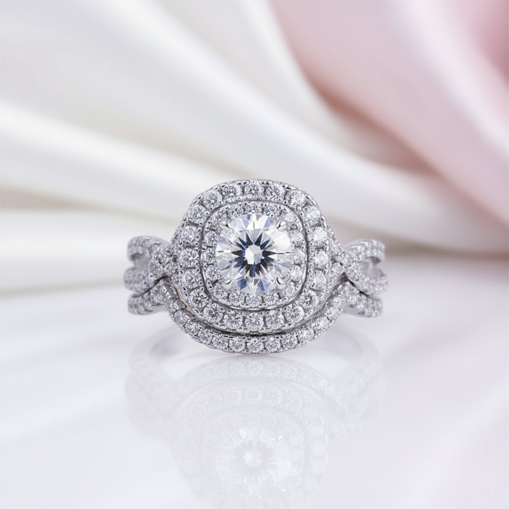 2Pcs 1.9 Ct Diamond Option Ring Set-Black Diamonds New York