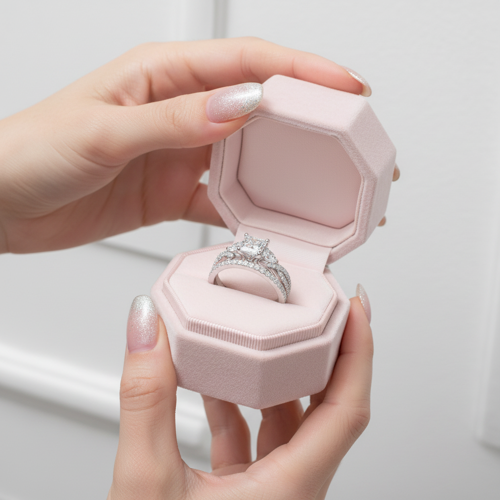 Princess Cut Diamond Ring Set-Black Diamonds New York