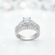 Princess Cut Diamond Option Ring Set-Black Diamonds New York