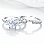 Half-Eternity 2Pcs Three Diamond Option Engagement Ring Set-Black Diamonds New York