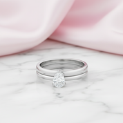 2Pcs Pear-Cut Diamond Option Engagement Ring-Black Diamonds New York