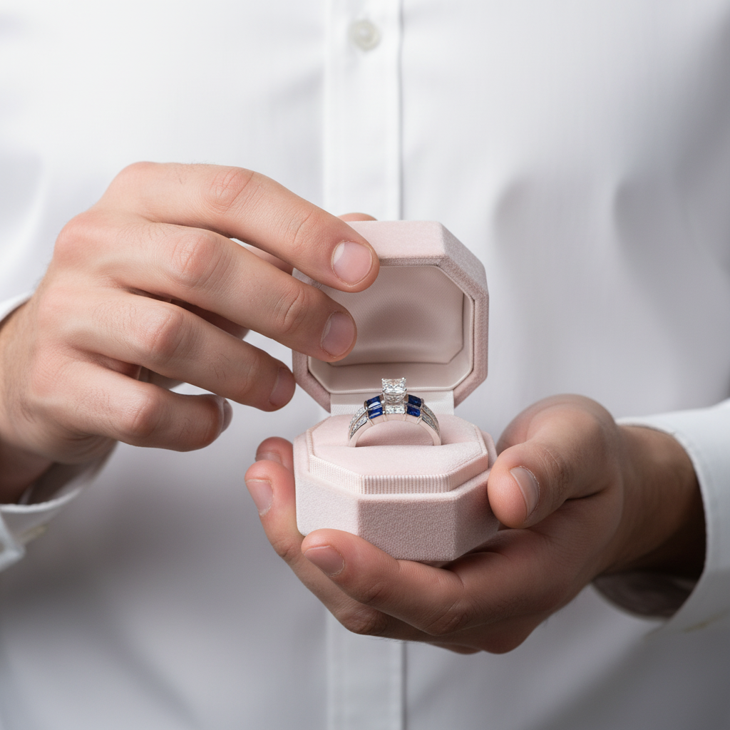 2pcs Princess Cut Diamond Wedding Ring Set-Black Diamonds New York