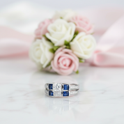 2pcs Princess Cut Diamond Wedding Ring Set-Black Diamonds New York