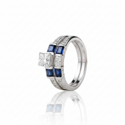 2pcs Princess Cut Diamond Option Wedding Ring Set-Black Diamonds New York