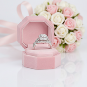 2Pcs Princess Cut Diamond Option Halo Ring Set-Black Diamonds New York