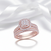 1.6 Ct Round Diamond Option 2pcs Rose Gold Ring Set-Black Diamonds New York