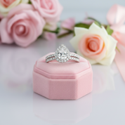 2pcs Tear Drop Shaped Diamond Engagement Ring Set-Black Diamonds New York