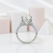 3.0 Ct 9mm Round Cut Diamond Blossom Bud Engagement Ring-Black Diamonds New York