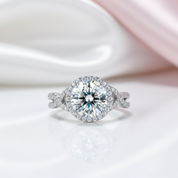 3.0Ct Round Diamond Option Luxury Twisted Engagement Ring-Black Diamonds New York