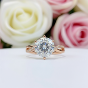 3 Carat Round Cut Diamond 6 Claw Engagement Ring-Black Diamonds New York