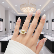 3 ct Asscher Cut Yellow Diamond Engagement Ring-Black Diamonds New York