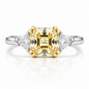 3 ct Asscher Cut Yellow Diamond Option Engagement Ring-Black Diamonds New York