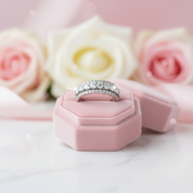 3 Row Round Cut Women's Wedding Band Ring-Black Diamonds New York