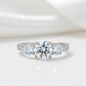 Three Stone Round Diamond Option Ring-Black Diamonds New York