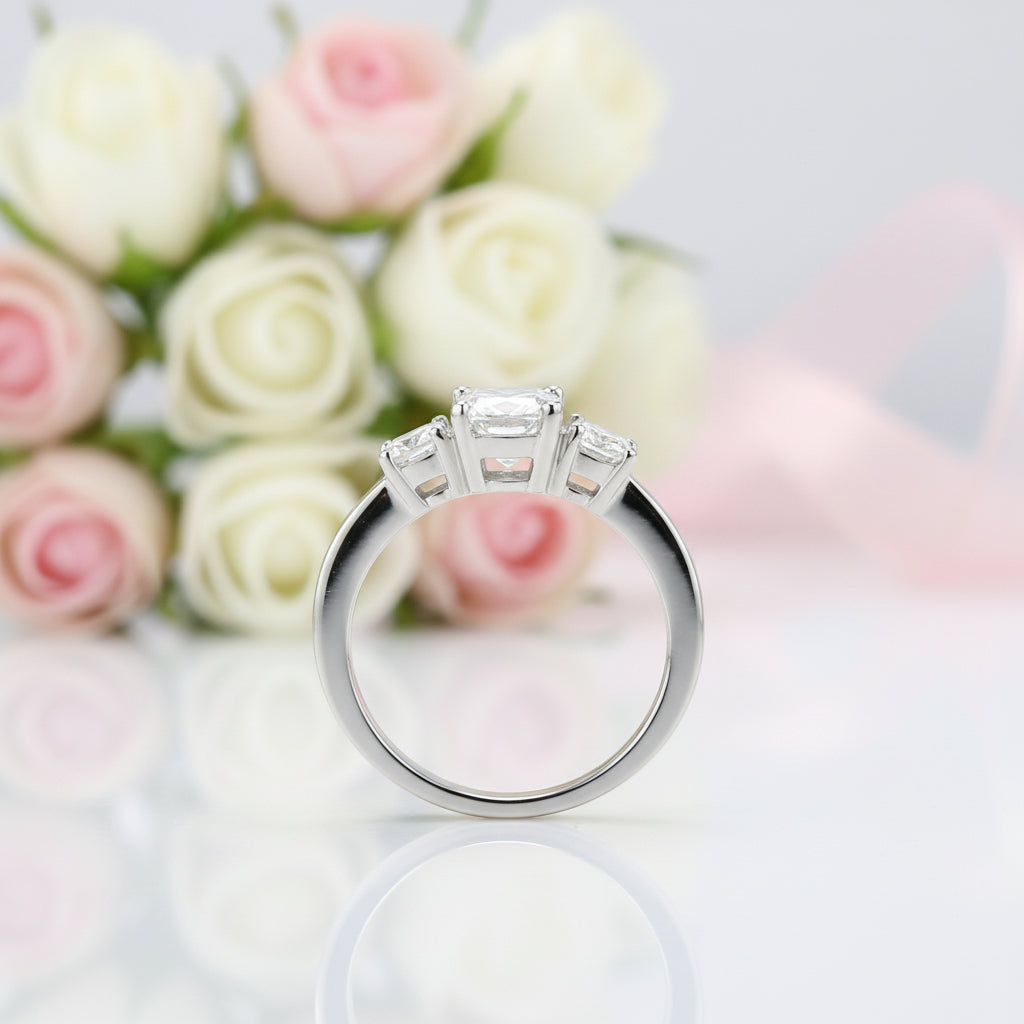Three Stone Round Diamond Option Ring-Black Diamonds New York
