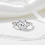 3.0Ct Oval-cut Diamond Option White Gold Engagement Ring-Black Diamonds New York