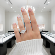 3.0Ct Oval-cut Diamond Option White Gold Engagement Ring-Black Diamonds New York