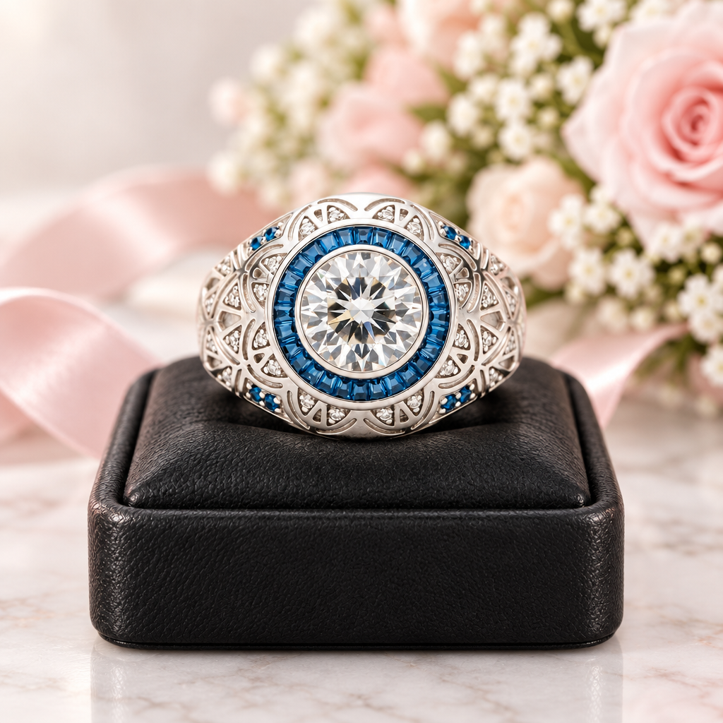 3.0 Ct Diamond Option Vintage Men's Engagement Ring-Black Diamonds New York
