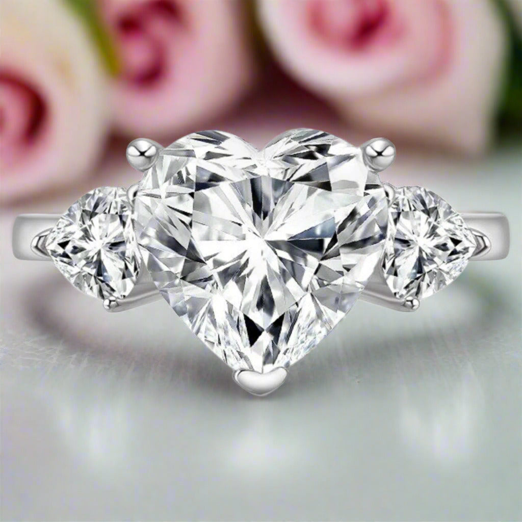 3.0 Ct Heart Cut Diamond Engagement Ring-Black Diamonds New York