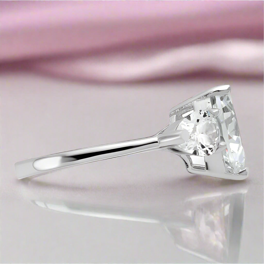 3.0 Ct Heart Cut Diamond Engagement Ring-Black Diamonds New York