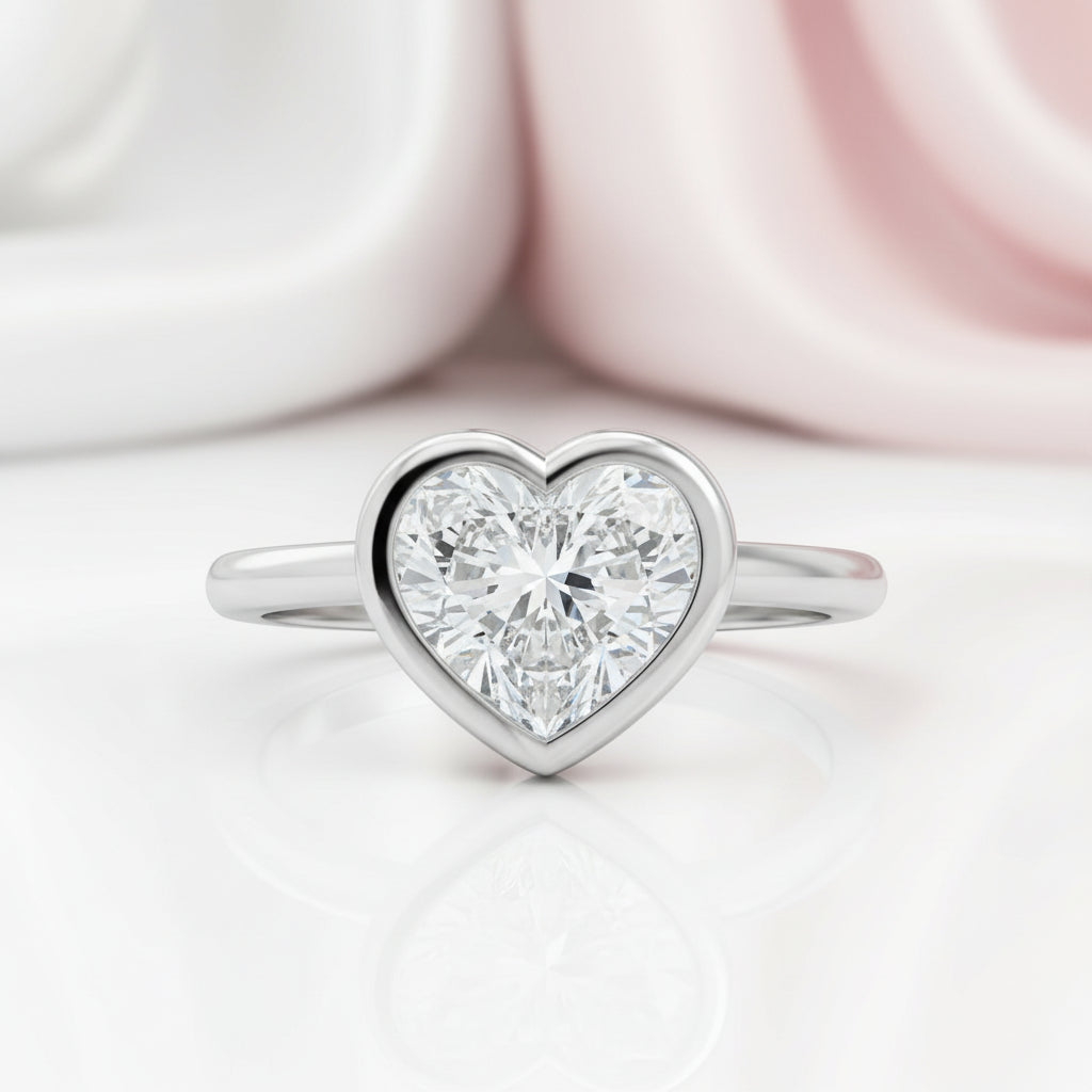 3.0 Ct Heart Cut Diamond Option Engagement Ring-Black Diamonds New York