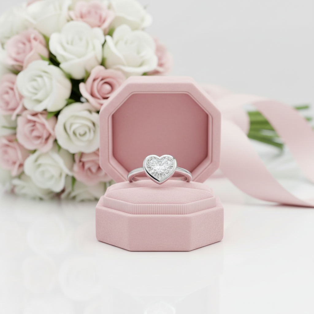 3.0 Ct Heart Cut Diamond Option Engagement Ring-Black Diamonds New York
