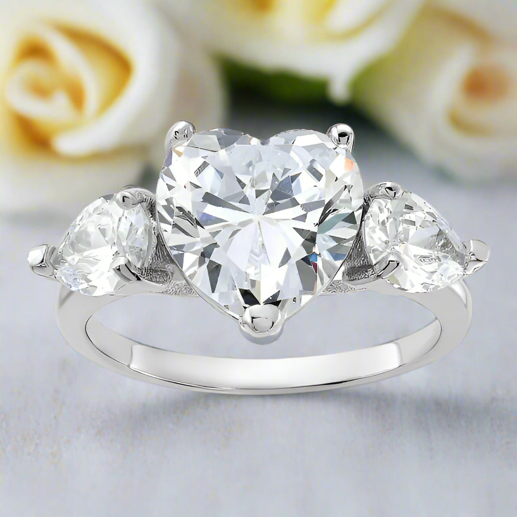 3.0 Ct Heart Cut Diamond Engagement Ring-Black Diamonds New York