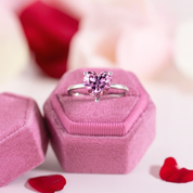 3.0 Ct Heart Cut Sakura Pink Diamond Engagement Ring-Black Diamonds New York