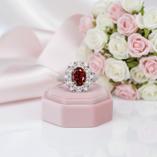 3.0 Ct Oval Cut Diamond Option Halo Engagement Ring-Black Diamonds New York