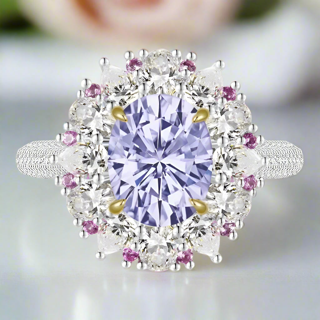 3.0 Ct Oval Cut Diamond Halo Engagement Ring-Black Diamonds New York