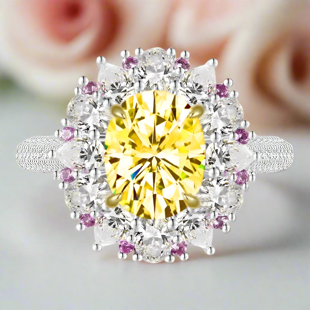 3.0 Ct Oval Cut Diamond Halo Engagement Ring-Black Diamonds New York