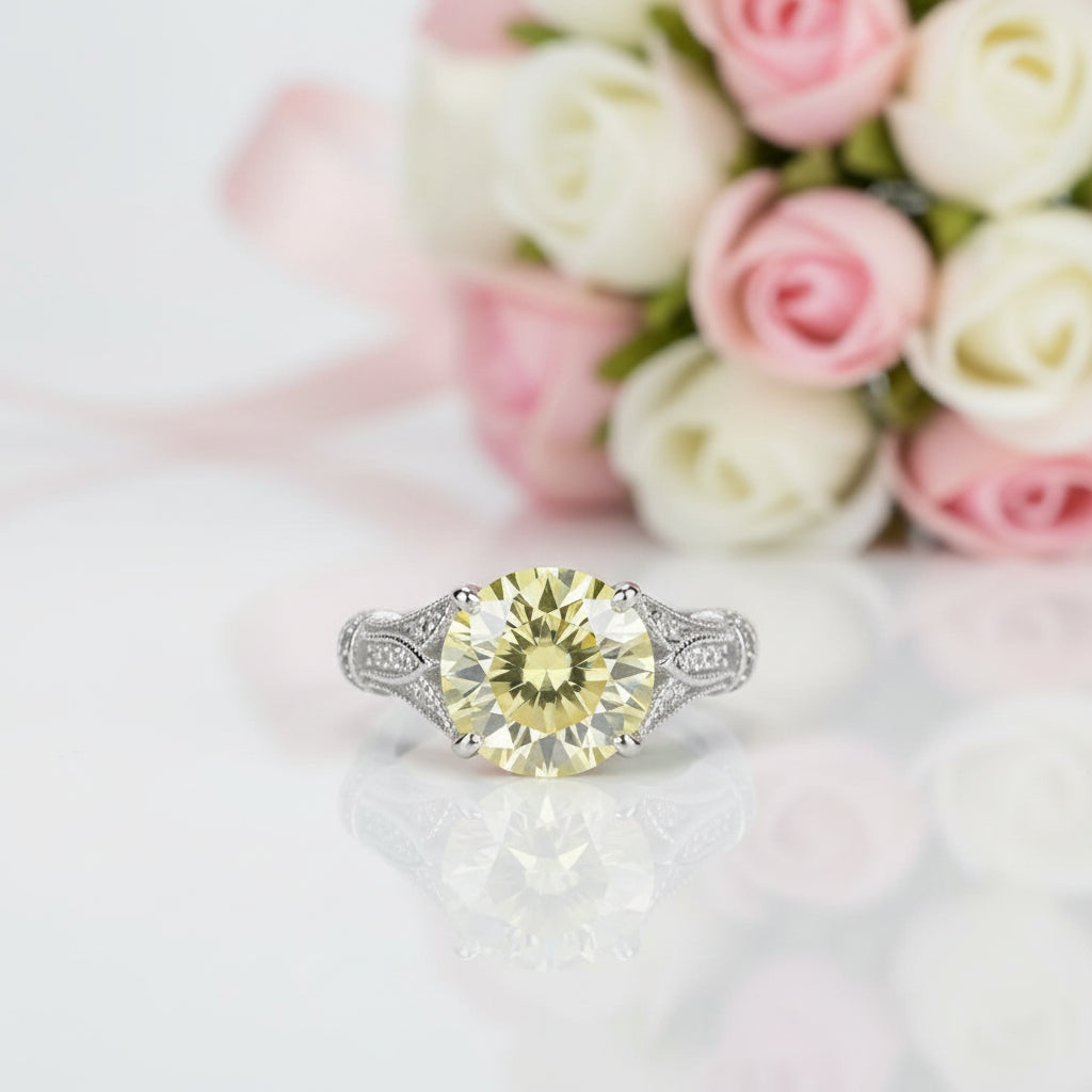 3.0 Ct Round-Cut Diamond Option Engagement Ring-Black Diamonds New York