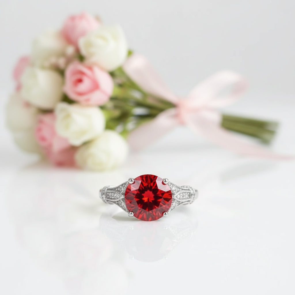 3.0 Ct Round-Cut Diamond Option Engagement Ring-Black Diamonds New York