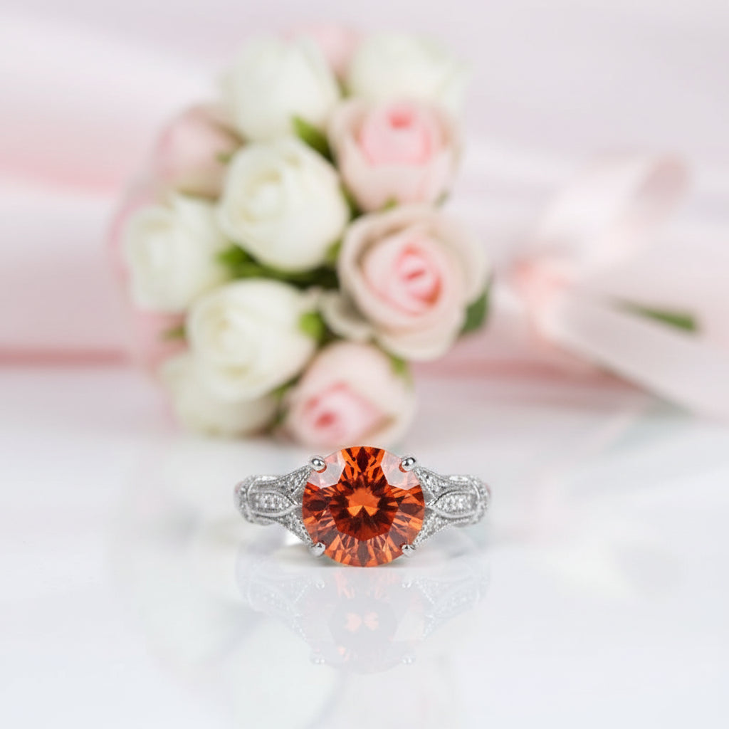 3.0 Ct Round-Cut Diamond Option Engagement Ring-Black Diamonds New York