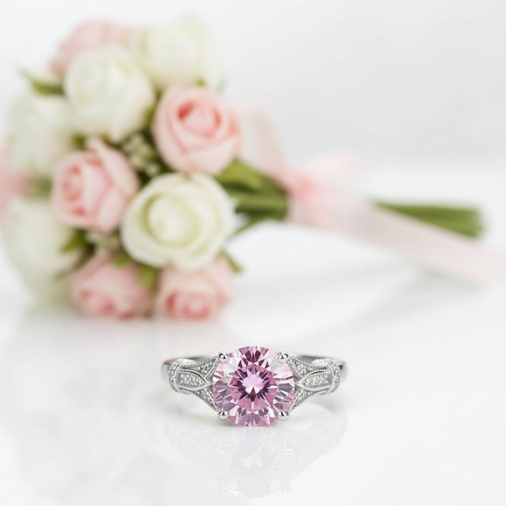3.0 Ct Round-Cut Diamond Option Engagement Ring-Black Diamonds New York