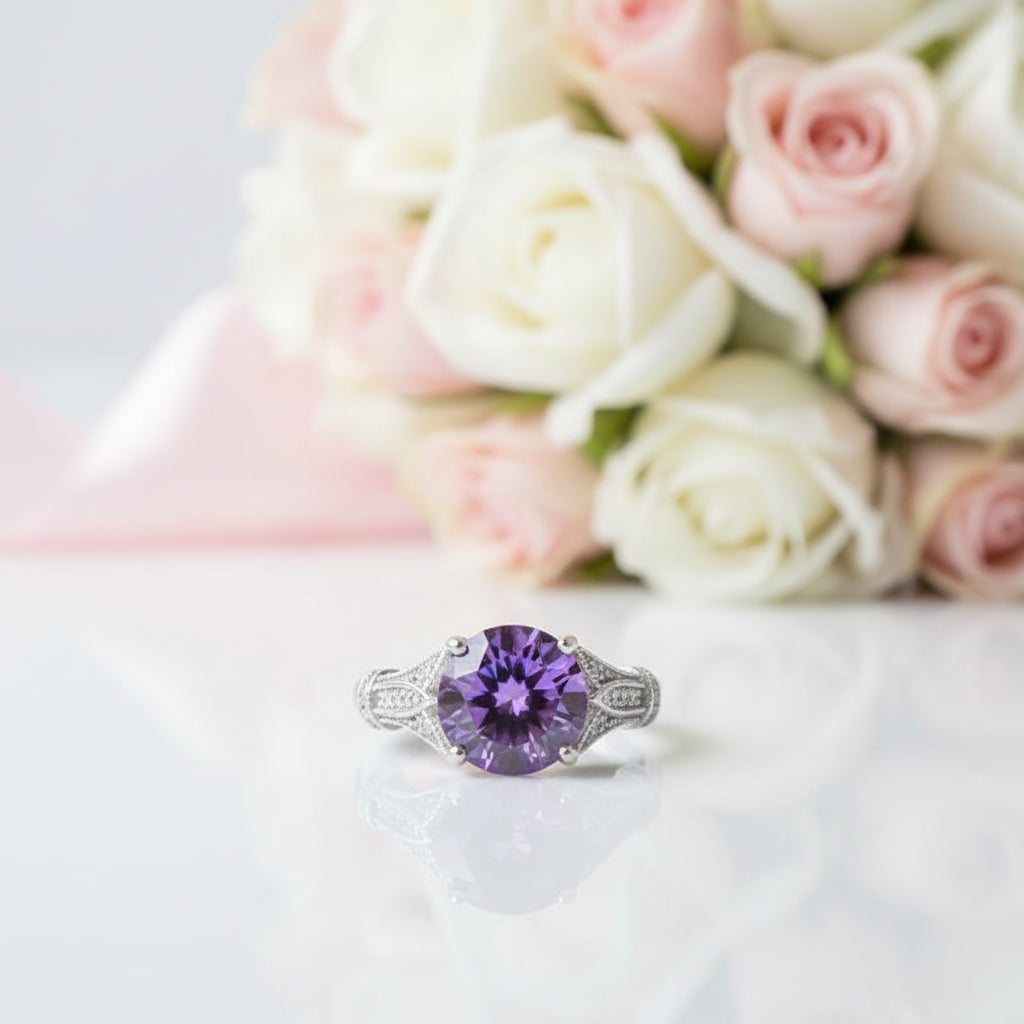 3.0 Ct Round-Cut Diamond Option Engagement Ring-Black Diamonds New York