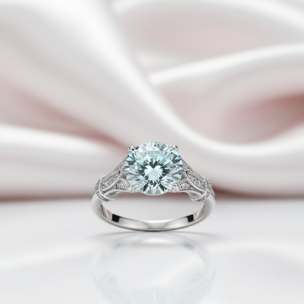 3.0 Ct Round-Cut Diamond Option Engagement Ring-Black Diamonds New York
