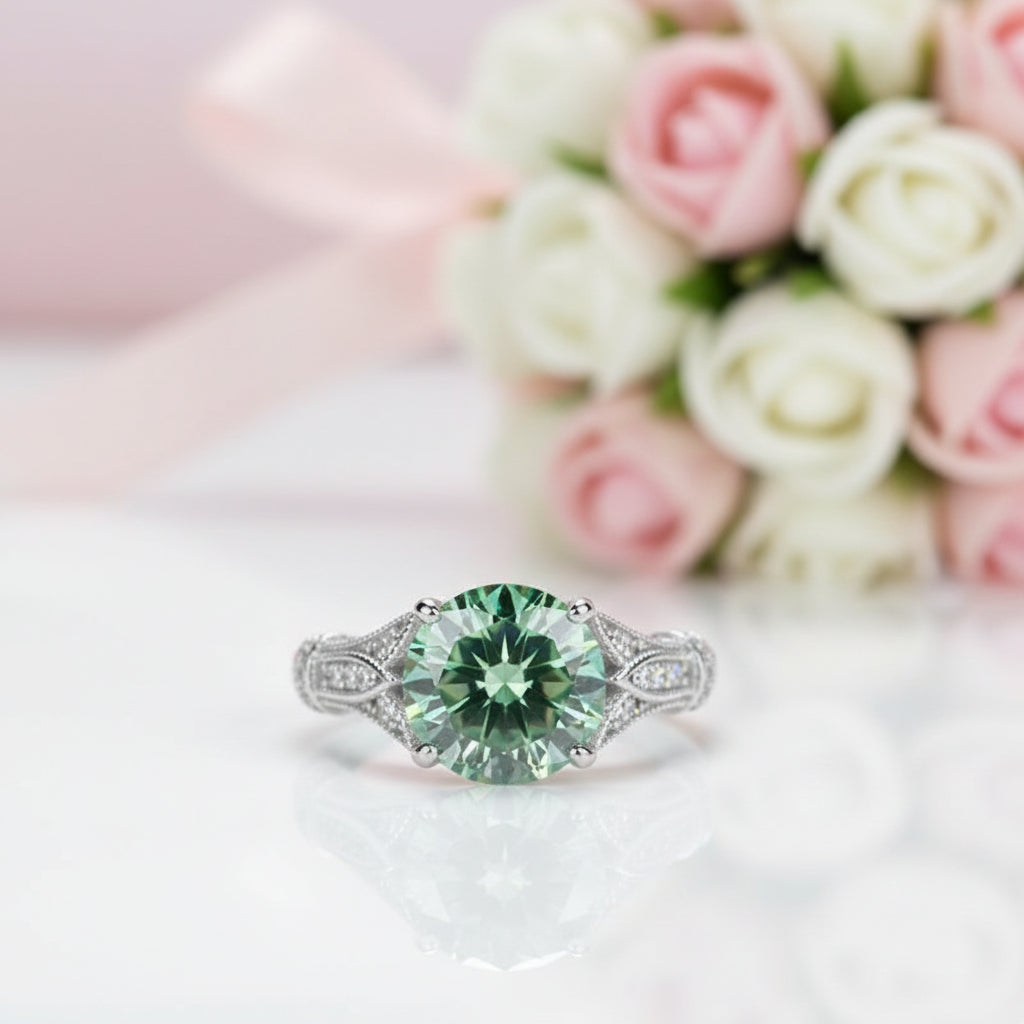 3.0 Ct Round-Cut Diamond Option Engagement Ring-Black Diamonds New York