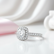 3.0 Ct Round Brilliant Diamond Halo Engagement Ring-Black Diamonds New York